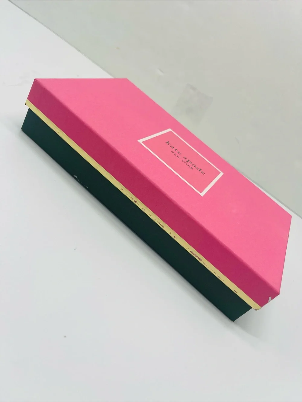 kate spade Hot Pink Box with Purple Logo Accent New